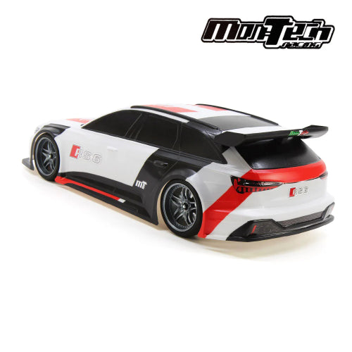 Montech RS6 190mm Touring/FWD body shell, crafted from Lexan for optimal aerodynamics and style, ideal for RC racing.