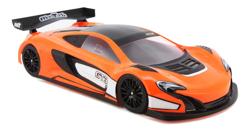 High-quality 1/10 scale 190mm GT body, realistic design, lightweight Lexan, includes decals and window masks.