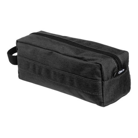 Black Supply Co Barrel Pencil Case 22x8x8cm with one compartment and loop for easy carry and storage.