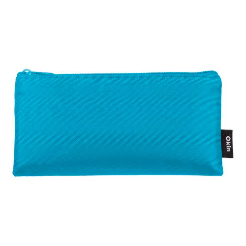 Light Blue Supply Co Pencil Case, 21x11cm, flat design with zip, perfect for organizing stationery and small items.