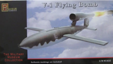 Detailed 1/18 scale model kit of the historical German V-1 flying bomb for collectors and hobbyists.