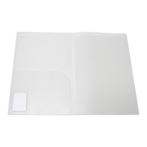 Clear presentation folder designed for elegance and functionality, ideal for professionals and students to showcase documents.