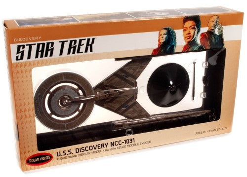 1/25 scale Star Trek Discovery model kit, ideal for hobbyists and collectors, featuring precision-molded plastic pieces.
