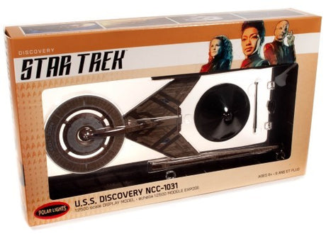 1/25 scale Star Trek Discovery model kit, ideal for hobbyists and collectors, featuring precision-molded plastic pieces.
