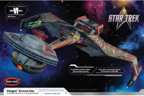 1/350 scale Klingon Kronos model kit, detailed plastic assembly for Star Trek enthusiasts and collectors.