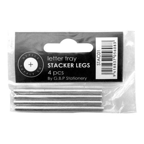 Metal letter tray stackers in sleek design, pack of 4 for efficient and stylish office organization.