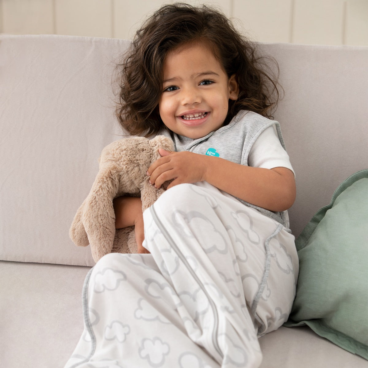 Love to Dream Sleep Bag Organic Lite 0.2 TOG - Clouds Grey - 18-36m