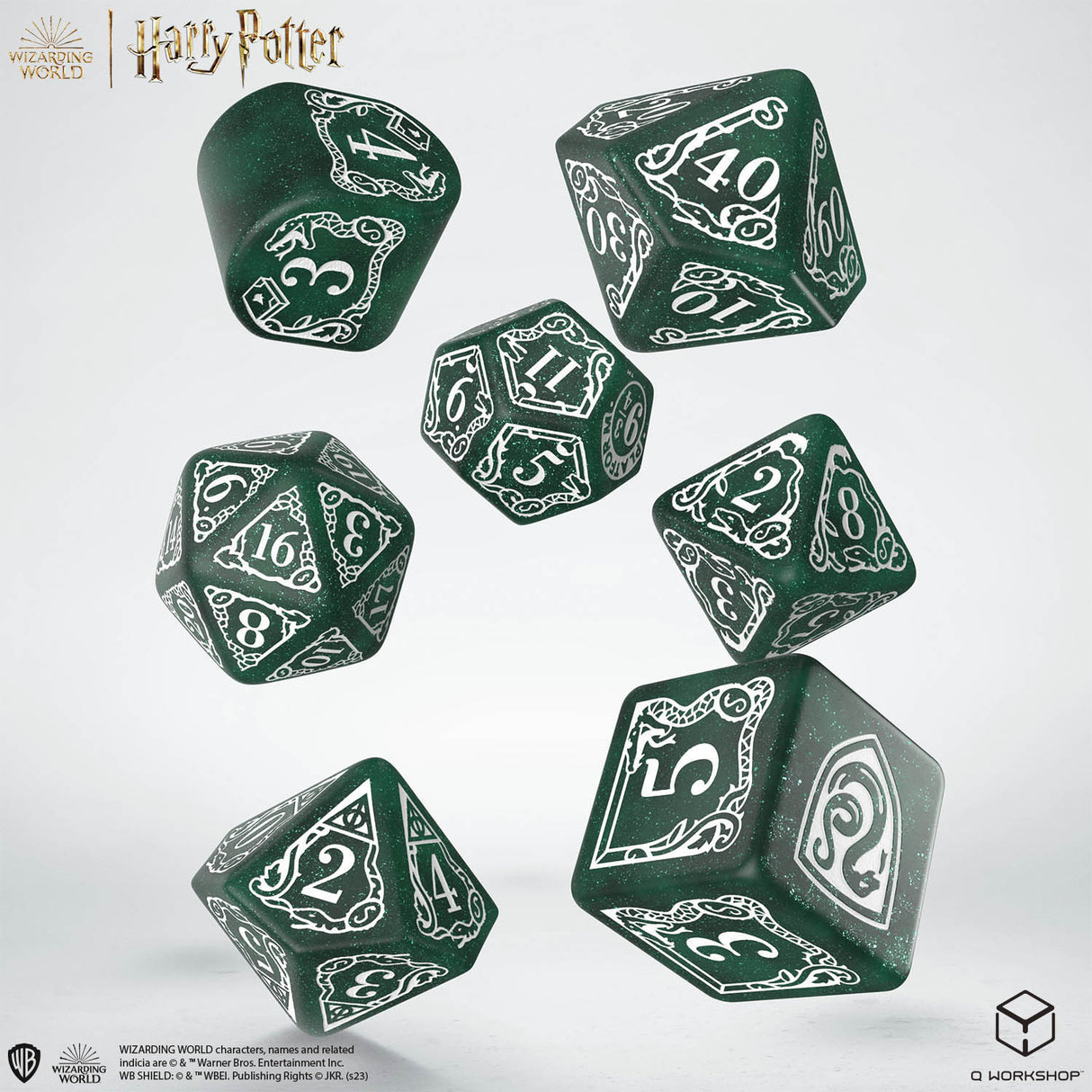 Q Workshop - Harry Potter Modern Dice Set - Slytherin - Green Dice Set 7
