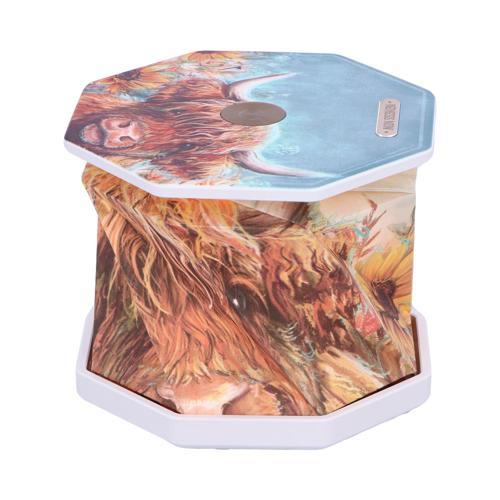 Highland Cow Foldable USB Rechargeable Lamp 21cm - Nemesis Now