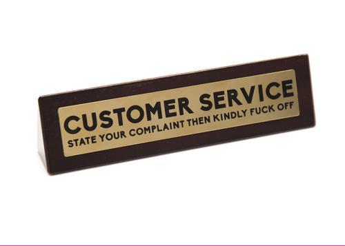 Customer Service Wooden Desk Sign - Pack of 2
