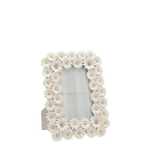 Photo Frame - Impressions White Resin Daisy 4x6in