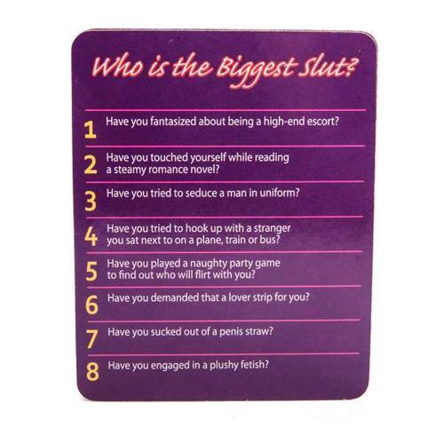 Who Is The Biggest Slut? Drinking Game - Pack of 2