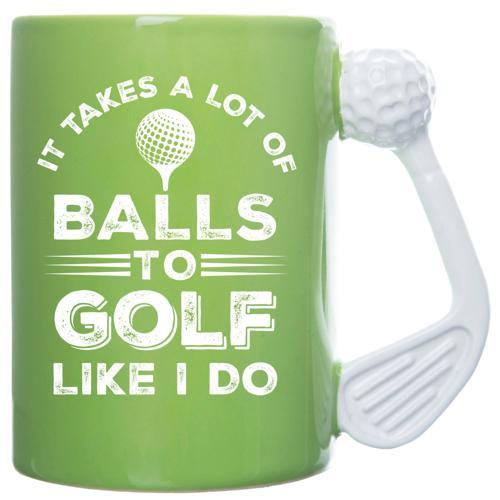 Golf Mug 18oz - It Takes a Lot of Balls to Golf Like I Do - Pack of 2