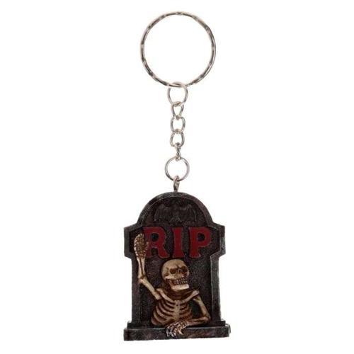 RIP Skeleton Tombstone Keyring - Pack of 6