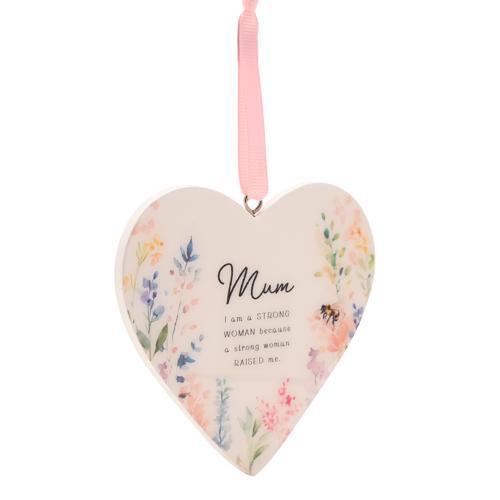 The Cottage Garden Floral Hanging Heart - Mum - Pack of 6