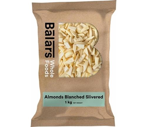 ALMONDS BLANCHED SLIVERED 1KG - Balars