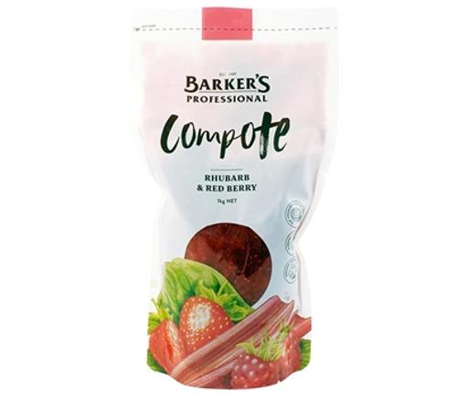COMPOTE RHUBARB & RED BERRY 1KG - Barkers