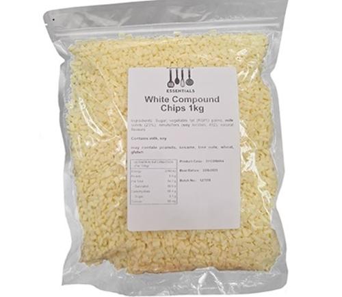 CHOCOLATE WHITE COMPOUND CHIPS 1KG - Essentials