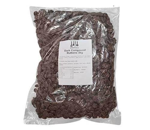 CHOCOLATE BUTTONS DARK COMPOUND 3KG - Essentials