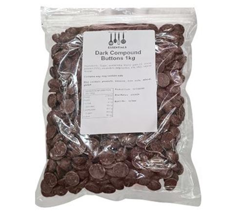 CHOCOLATE BUTTONS DARK COMPOUND 1KG - Essentials