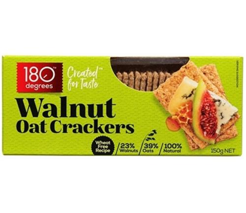 CRACKERS WALNUT OAT WHEAT FREE 150GM - 180 Degrees