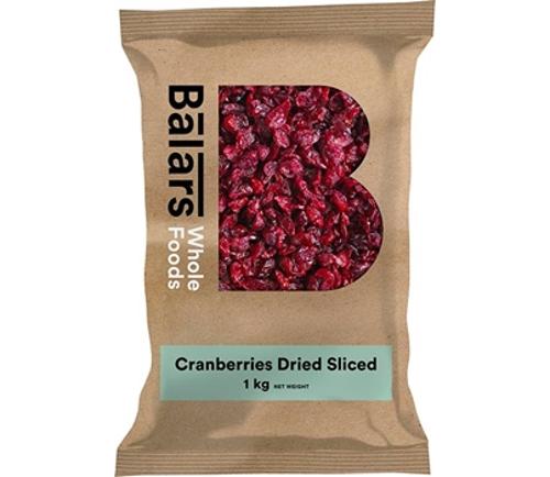 CRANBERRIES DRIED SLICED 1KG - Balars