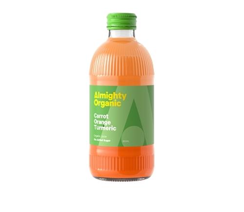 JUICE CARROT ORANGE TUMERIC ORGANIC 300ML 12s - Almighty