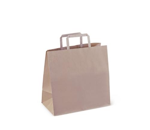 BAGS PAPER FLAT HANDLE BROWN #5 200s - Detpak