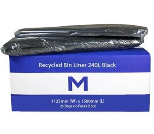 BAGS RUBBISH 1125X1500MM BLACK 240L 150s - Matthews