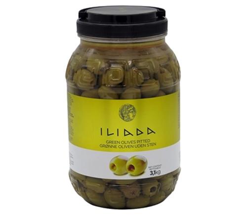 OLIVES GREEN PITTED 3.1KG - Iliada