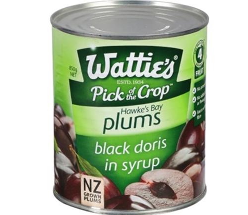 BLACK DORIS PLUMS IN SYRUP 850GM - Watties