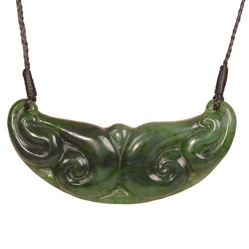 Nephrite Jade Koru Breastplate Necklace 95 x 35mm