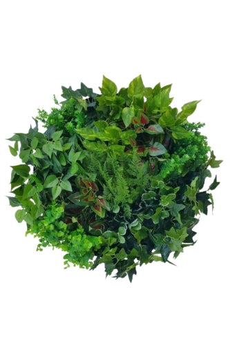 Round Mixed Fern & Ivy panel