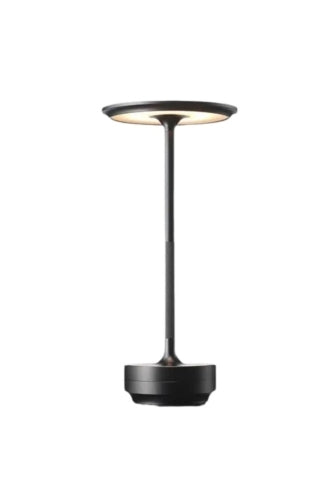 Metallic Retro Cordless Table Lamp - Black