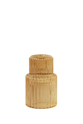 Ribbed Glass Candle Holder - Gold - Size 54D × 60mmH
(Set of 6)