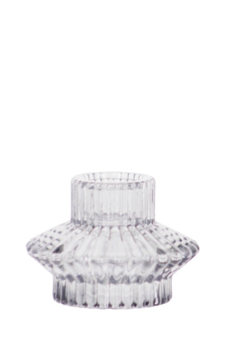 Ribbed Glass Candle Holder - Clear - Size 70D × 60mmH
(Set of 6)