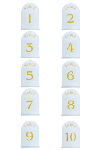 Acrylic Table Number Set 1-10 - White
