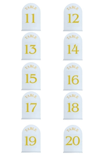 Acrylic Table Number Set 11-20 - White