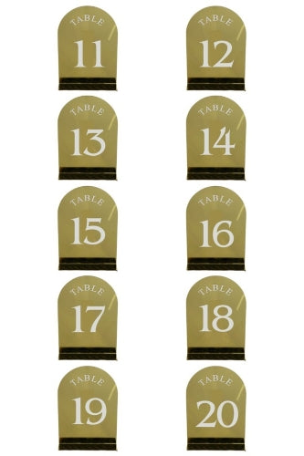 Acrylic Table Number Set 11-20 - Gold