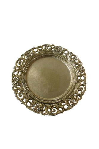 Filigree Rim Charger Plate Plastic (Set of 12)