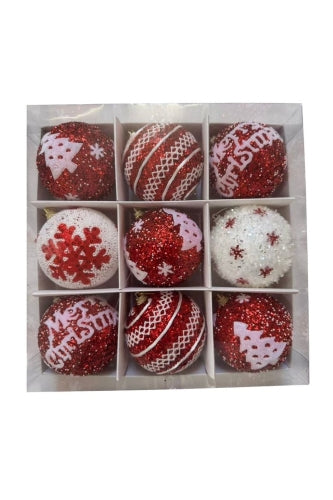 Assorted Classic Christmas Baubles (9 pcs)