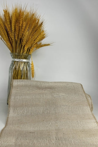 Jute / Cotton Strip Table Runner - Size 30cm × 2.75m (3YD)