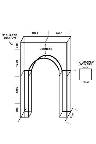 Bridal Arch Frame - Gold