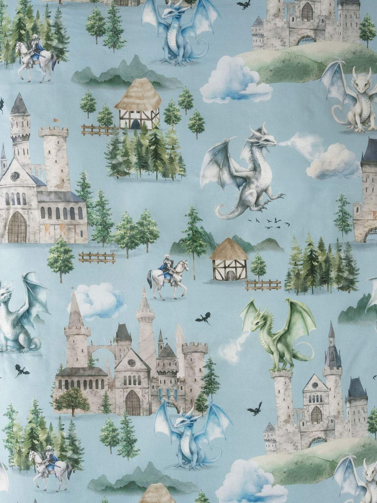 Single - Dragon Dreams Duvet Cover Set by Squiggles