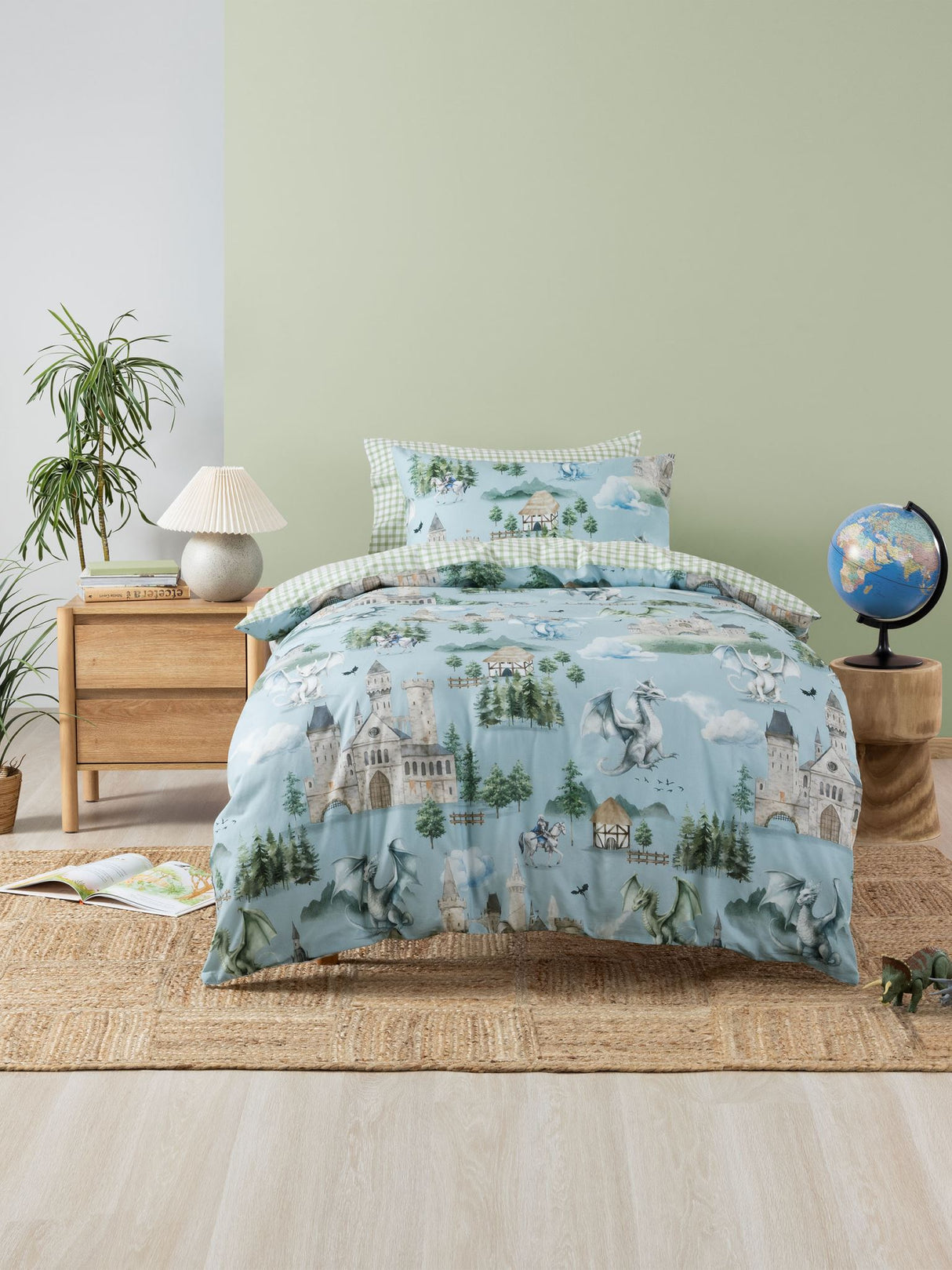 Single - Dragon Dreams Duvet Cover Set by Squiggles