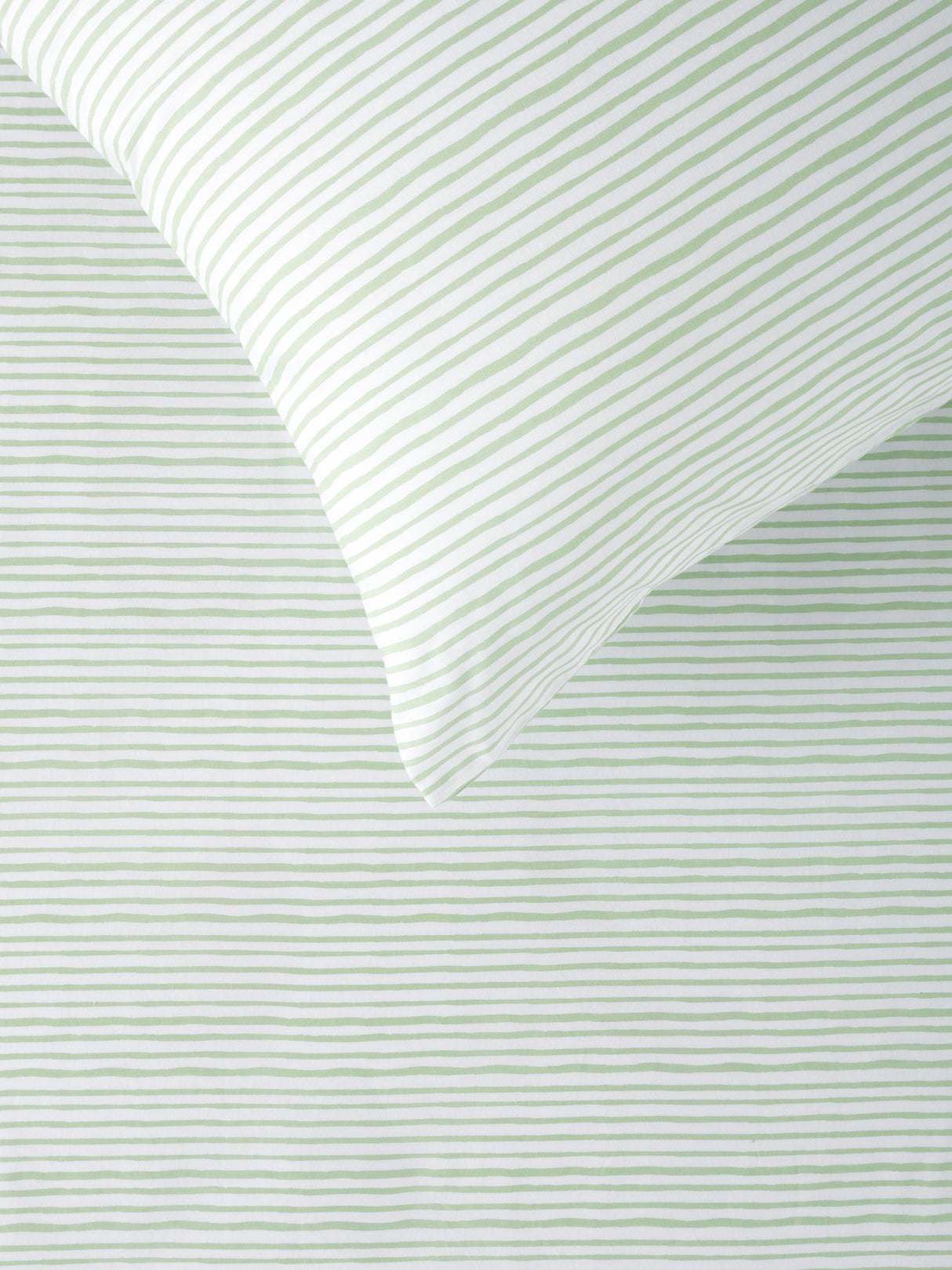 Scribble Stripe Fitted Sheet Set by Squiggles - Single - Green