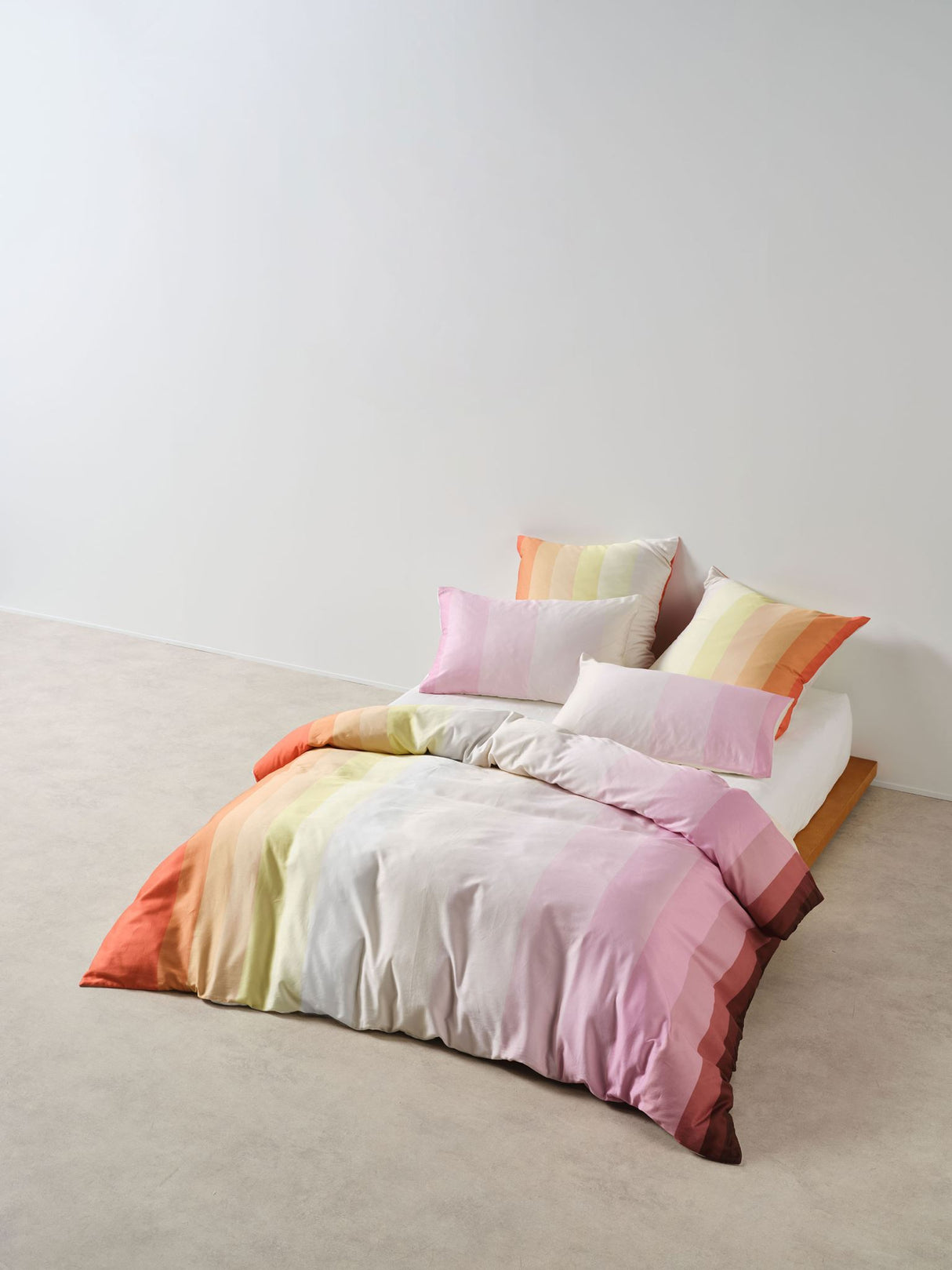 Double - Sunrise Stripe Duvet Cover Set by Squiggles - Bubblegum