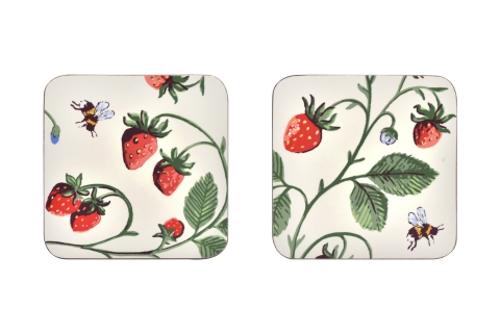 Strawberry Patch Cork-Backed Coasters 4 Pack – Ulster Weavers