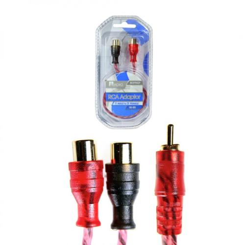 RCA Y Adaptor 1 Male to 2 Female Aerpro Bassix BSXYM2F