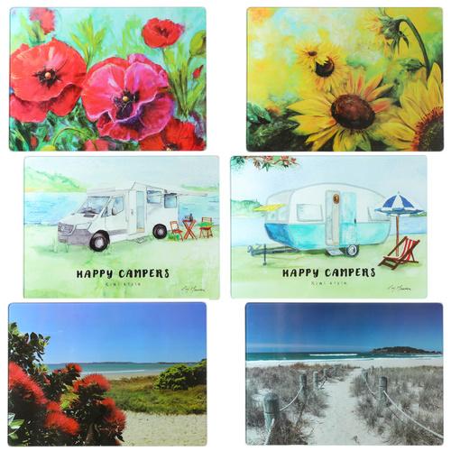 Tempered Glass Placemats Set - Set of 6